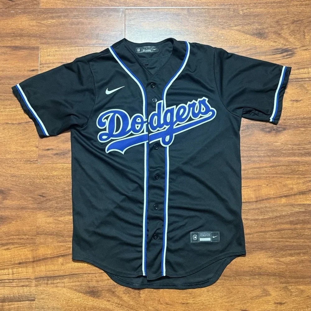 Nike‎ Shohei Ohtani Los Angeles Dodgers Authentic Black Lights Out Jersey Medium